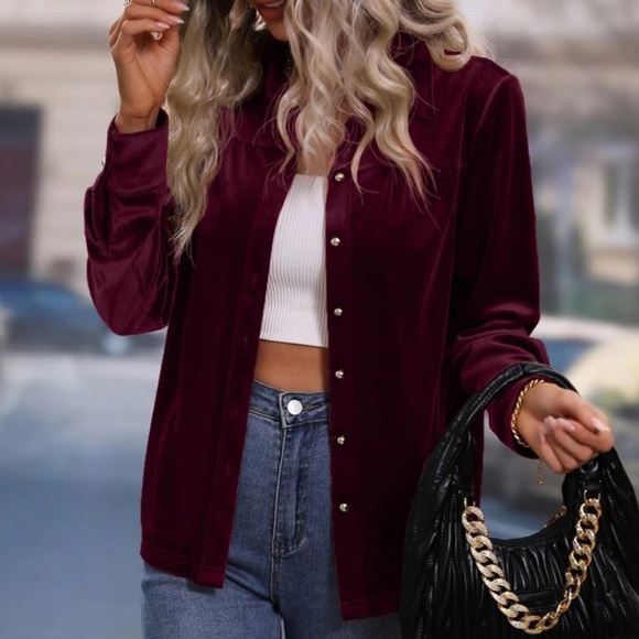 Luxe rust brown  button down shirt - Picture 11 of 15